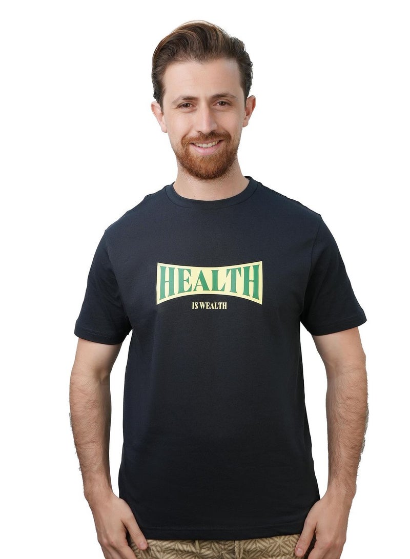 GIORDANO Men's Slim Fit Cotton Jersey Message Print Tee - Image 1